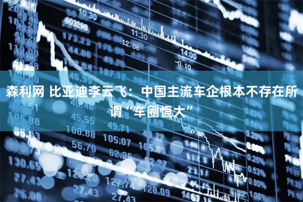 森利网 比亚迪李云飞：中国主流车企根本不存在所谓“车圈恒大”
