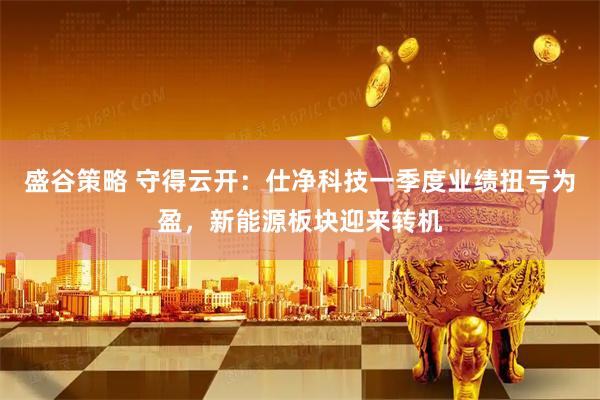 盛谷策略 守得云开：仕净科技一季度业绩扭亏为盈，新能源板块迎来转机